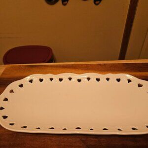 maison blanc white porcelain cut out heart oval dish